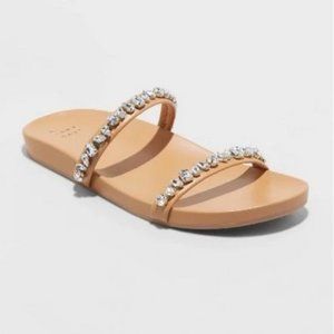 Jacky Embellished Jewel Sandals Tan - A New Day